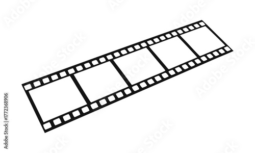 Minimal Filmstrip Vector illustration – Wavy Movie Reel Frames with Blank Frames on White Background, easily editable.