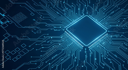 Diamond- Shaped Microchip on Circuit Board technology