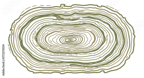 Organic concentric patterns depicting the intricate journey of natural growth and enduring time, symbolizing life's continuous cycles and ecological history