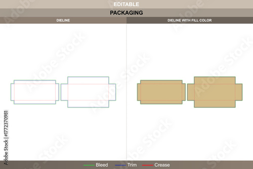 Rectangular gift box with ribbon dieline organized through polished vector design ensuring printing finesse and decorative packaging look guided die line folds hold the