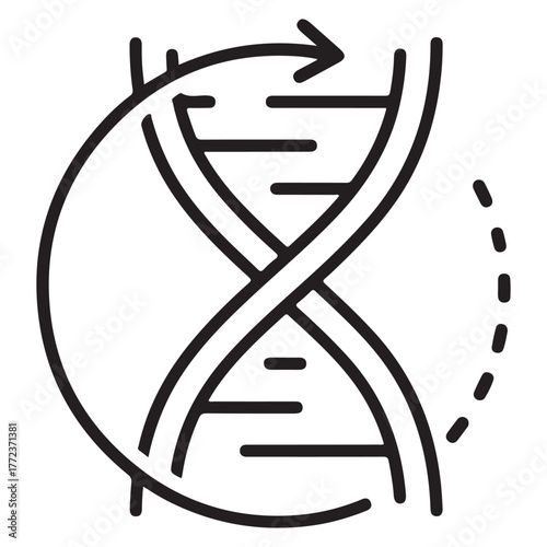 Dna strand on white background