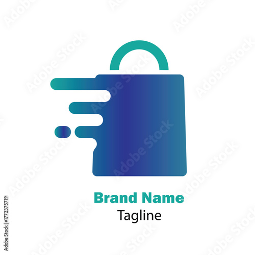 Dynamic Shopping Bag Fast Delivery Logo