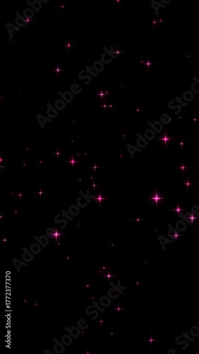 キラキラ輝く幻想的なパーティクル背景のループ動画（ピンク）【縦長ビデオ】