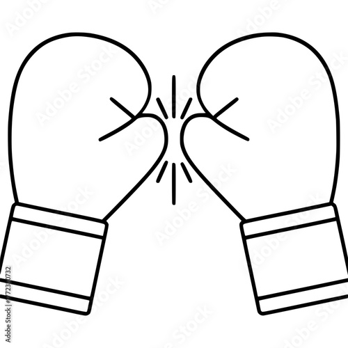 Dynamic boxing gloves clashing in a powerful punch, conveying strength and competition originally vector art