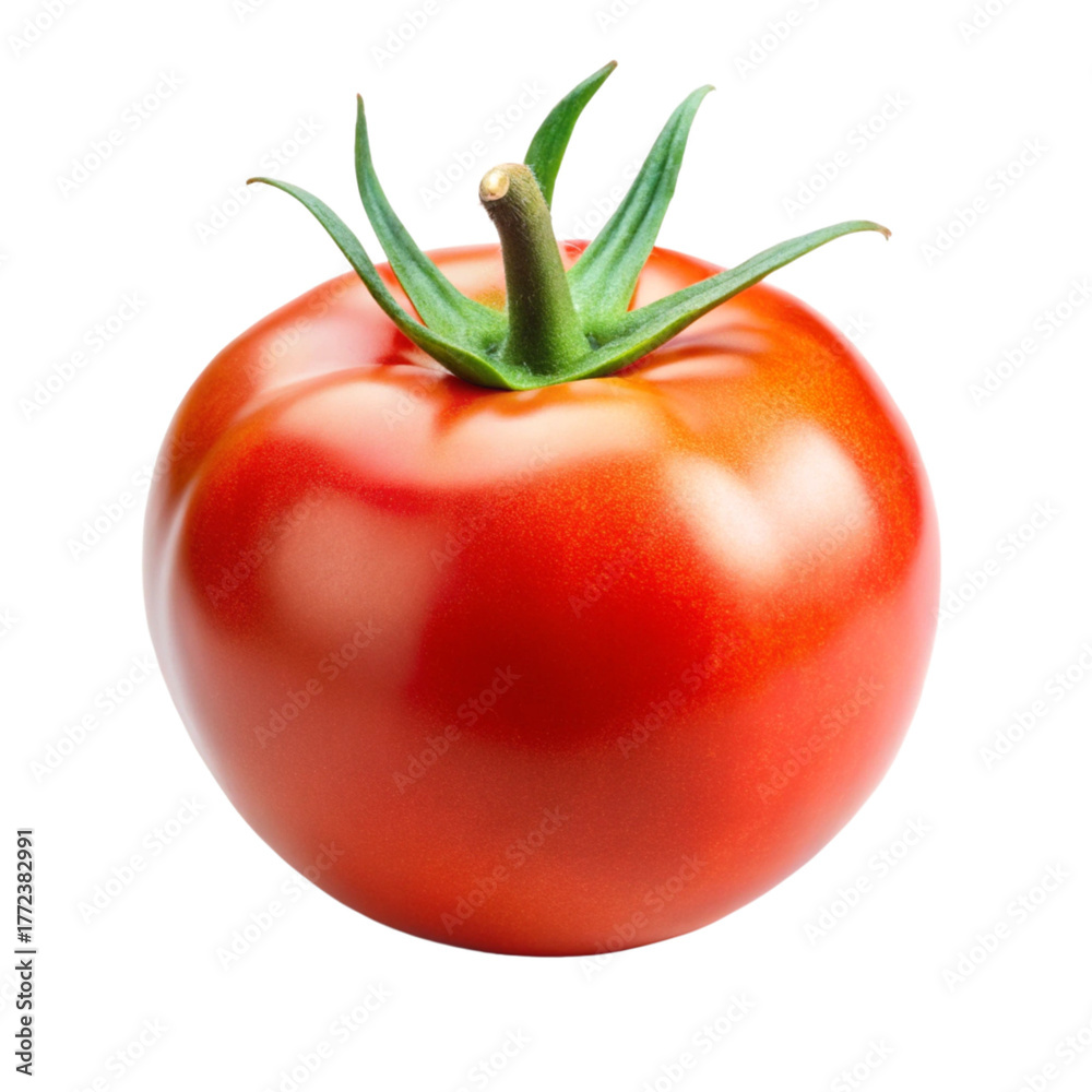 custom made wallpaper toronto digitalCloseup of a vibrant red tomato with a green stem, showcasing its freshness isolated on transparent background