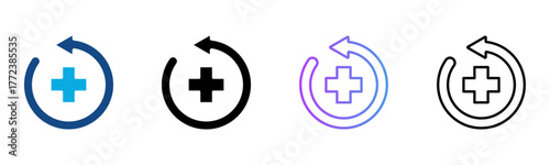 Recovery Icon Multiple Style Vector Illustration
