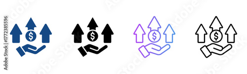 Income Icon Multiple Style Vector Illustration

