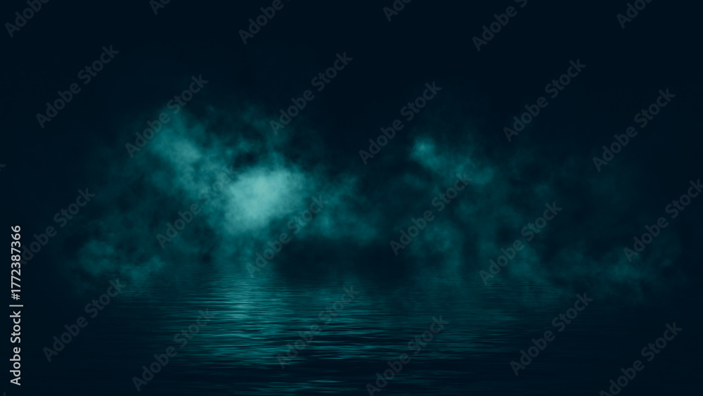 custom made wallpaper toronto digitalMystical abstract smoke steam moves on black background texture . The concept of aromatherapy. Reflection on water. Stock illustration.