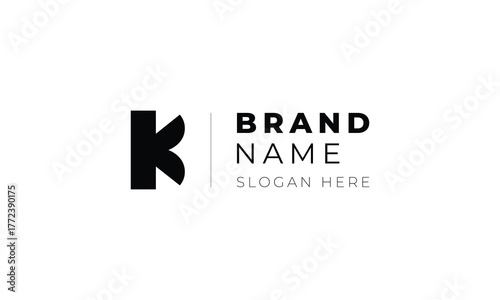 Initials K or KV Vector Lettermark Logo Design