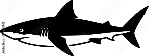 Shark - Minimalist and Flat Logo - Vector illustration
