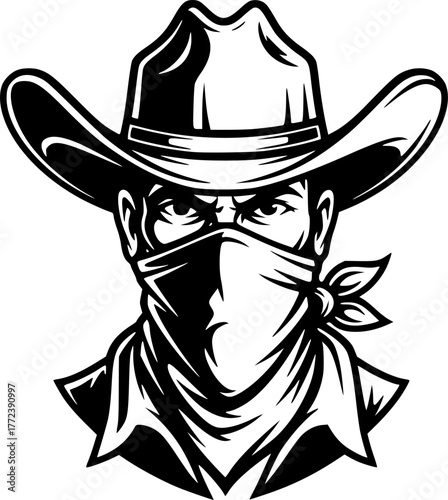 Cowboy - High Quality Vector Logo - Vector illustration ideal for T-shirt graphic
