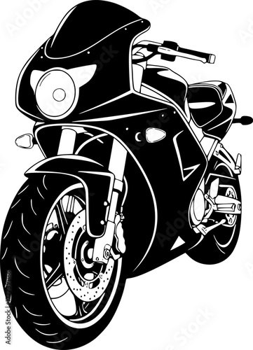 black and white motorcycle graphic clip art preview