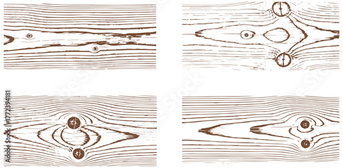 Vintage wood grain textures with knots, perfect for rustic designs and backgrounds