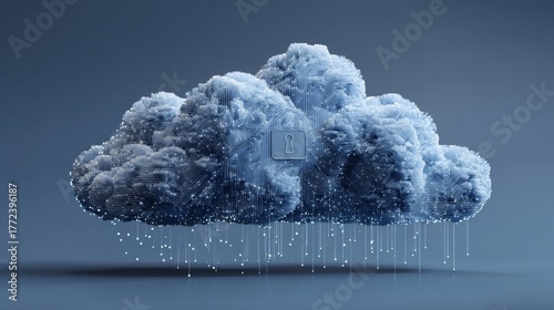 Wallpaper Mural 3D render of a cloud with a padlock icon Torontodigital.ca