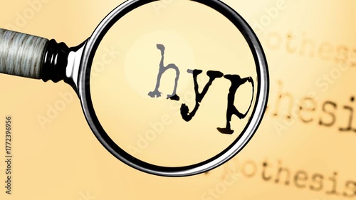 Hypothesis under close examination. Focusing on Hypothesis, analyzing it, taking a closer look. Concentrating on Hypothesis, reviewing it, searching for answers