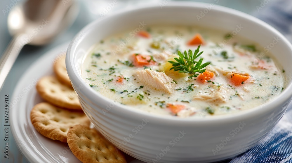 custom made wallpaper toronto digital bowl of creamy chicken and vegetable soup