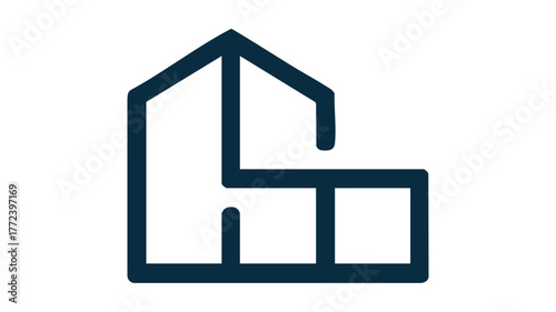 Modern abstract house outline logo design symbolizing architecture and real estate vector