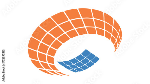 Modern abstract swirling grid logo design for energy and technology companies vector