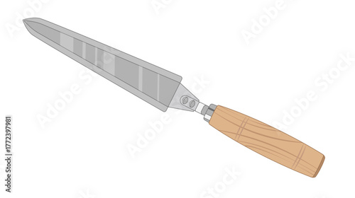 Vektor illustration of a beekeeper's tool, the hive tool, isolated on a white background. Ideal for beekeeping, gardening, and agricultural designs.