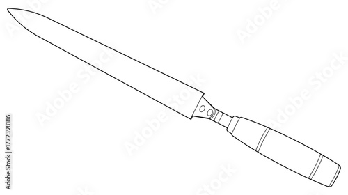Vektor illustration of a beekeeper's tool, the hive tool, isolated on a white background. Ideal for beekeeping, gardening, and agricultural designs.
