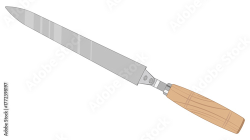 Vektor illustration of a beekeeper's tool, the hive tool, isolated on a white background. Ideal for beekeeping, gardening, and agricultural designs.