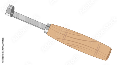 Vektor illustration of a beekeeper's tool, the hive tool, isolated on a white background. Ideal for beekeeping, gardening, and agricultural designs.