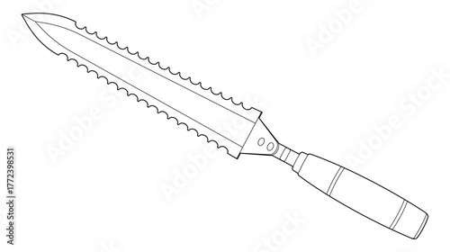 Vektor illustration of a beekeeper's tool, the hive tool, isolated on a white background. Ideal for beekeeping, gardening, and agricultural designs.