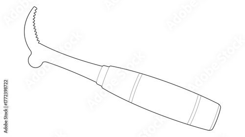 Vektor illustration of a beekeeper's tool, the hive tool, isolated on a white background. Ideal for beekeeping, gardening, and agricultural designs.