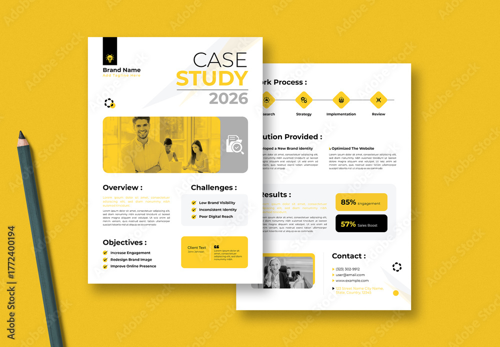 Professional Case Study Format Professional Case Study Template Design Stock Template | Adobe Stock