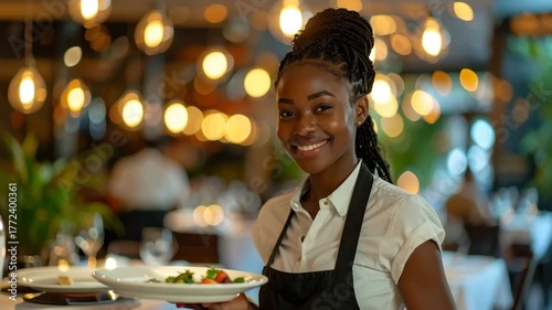 飲食店で働く女性