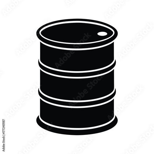 Flat Vector Icon of Oil Drum