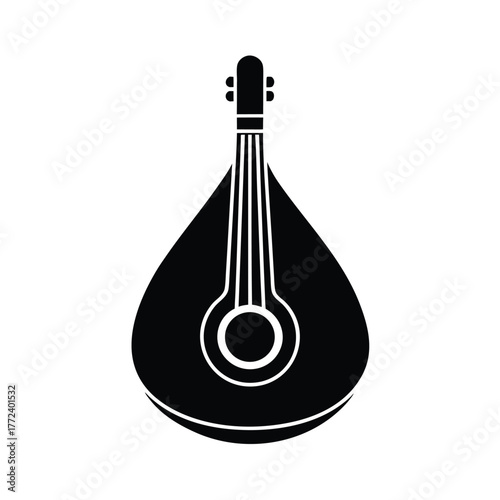 Flat Vector Icon of Oud Instrument