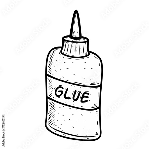 Sketch illustration of a glue
