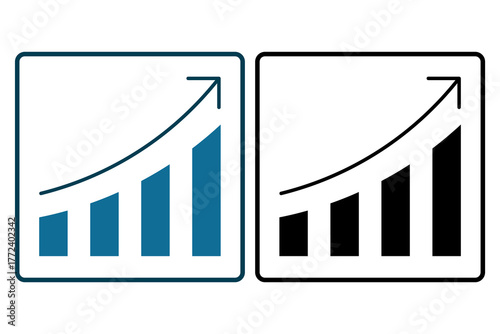 Predictive analytics graph Icon. Icon related to Technology. Solid icon style. Simple vector design editable