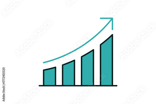 Predictive analytics graph Icon. Icon related to Technology. Flat line icon style. Simple vector design editable