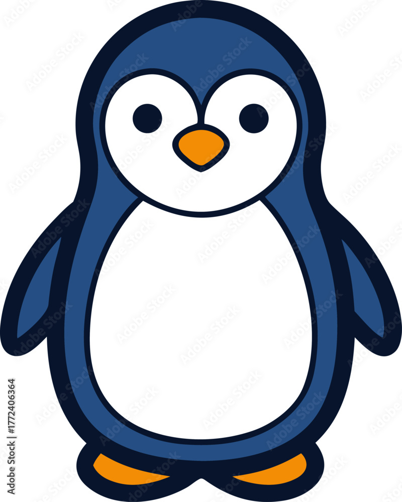 Fototapeta premium Simple Cute Penguin Vector Illustration