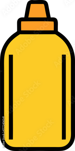 Simple Mustard Bottle Condiment Vector