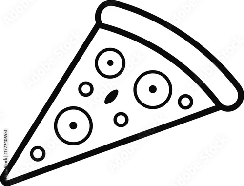 Pepperoni Pizza Slice Vector Illustration