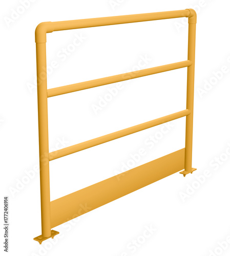 3d illustration of a protective perimeter guard with kickplate for platforms.