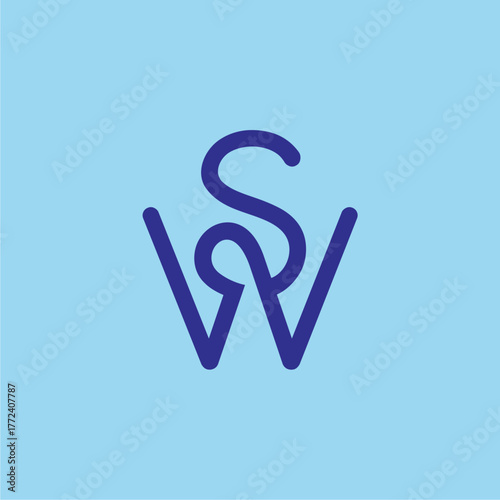 SW letter design in crown shape