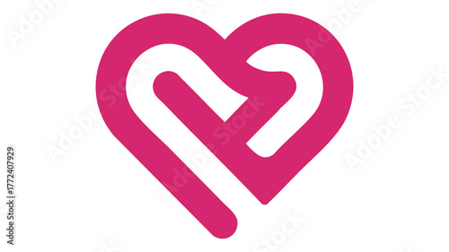 Modern abstract pink heart shape logo design for branding and symbolism vector