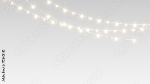 Garland png glowing holiday string decoration.

