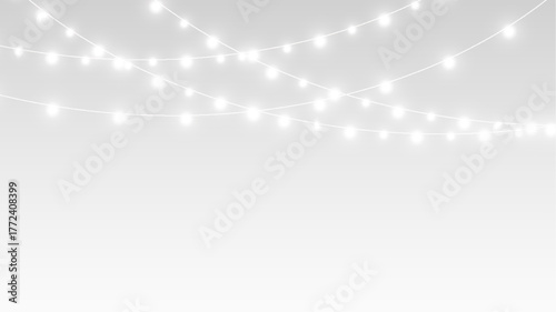 Garland png glowing holiday lights for decoration.
