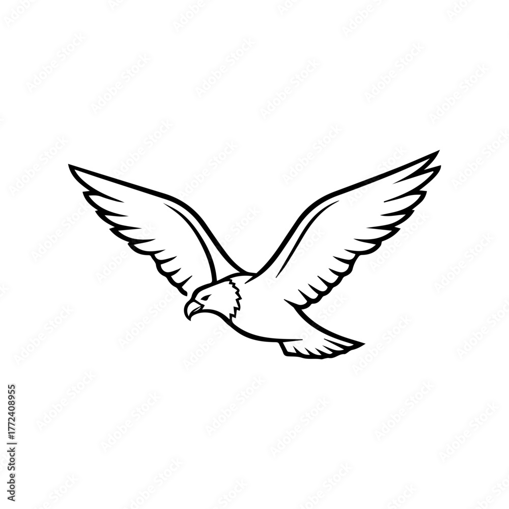 Obraz premium Flying Eagle Silhouette Vector Art