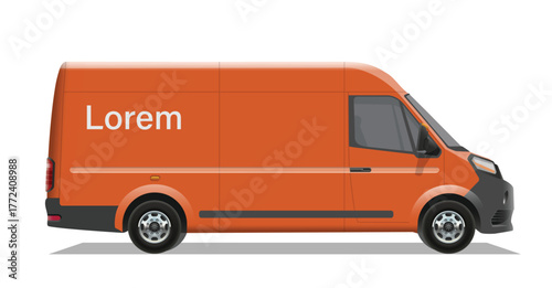 van vans car minibus mini bus cargo fast free delivery pick up icon logo sign mock up brand decals decal side view art mail post box design vector template