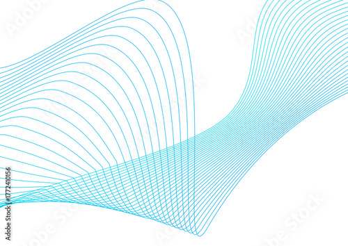 Graceful flowing light blue lines creating a smooth wave pattern, an elegant abstract vector illustration for a modern digital background