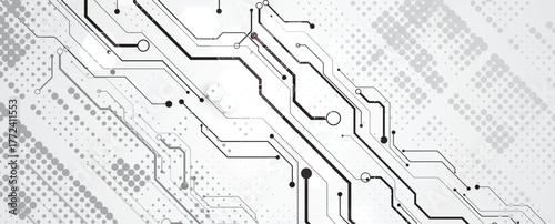 Abstract circuit technology style concept particles background