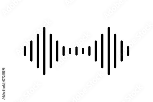 Voice recognition wave Icon. Icon related to Technology. Line icon style. Simple vector design editable