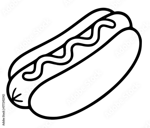 Illustration of Hotdog, outline version