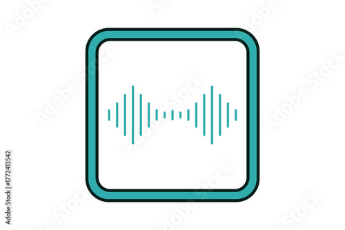 Voice recognition wave Icon. Icon related to Technology. Flat line icon style. Simple vector design editable